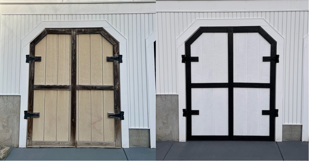 Barn doors re-aligned and repaired